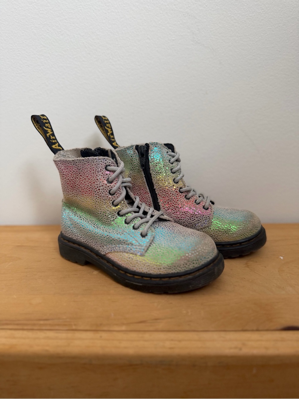 Dr. Martens Iridescent Rainbow Boots (Size 8)